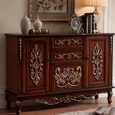 Buffet de rangement brun foncé en bois manufacturé