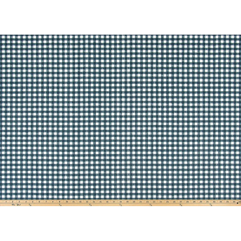 Housse de coussin à carreaux vichy bleu ardoise foncé, Carré 15 po