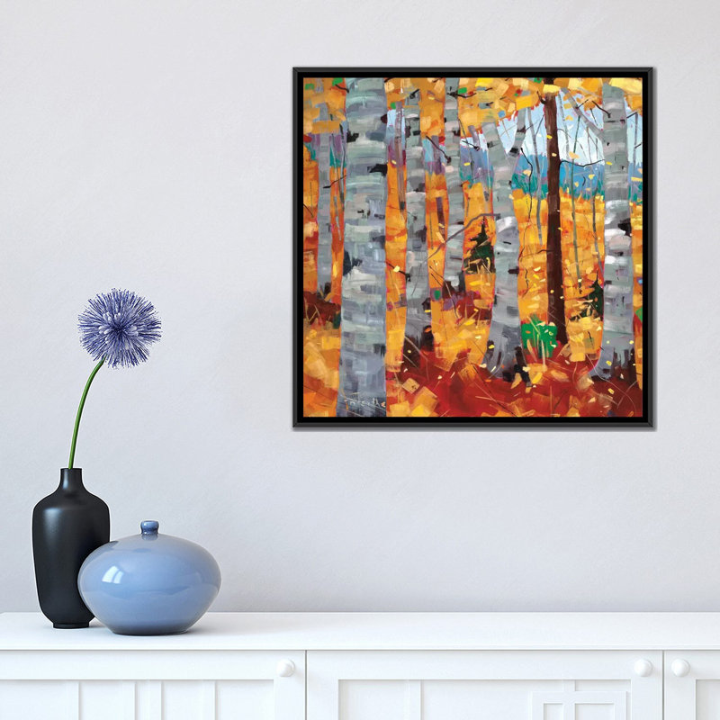 « border view i », reproduction d’art sur toile tendue, H 18 po x l 18 po x P 1,5 po, Toile avec cadre noir, Pas de tapis