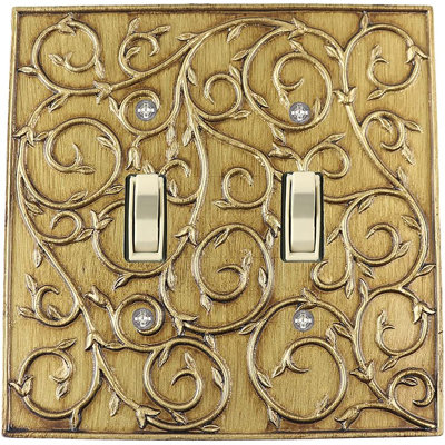French Scroll 2-Gang Toggle Light Switch Wall Plate