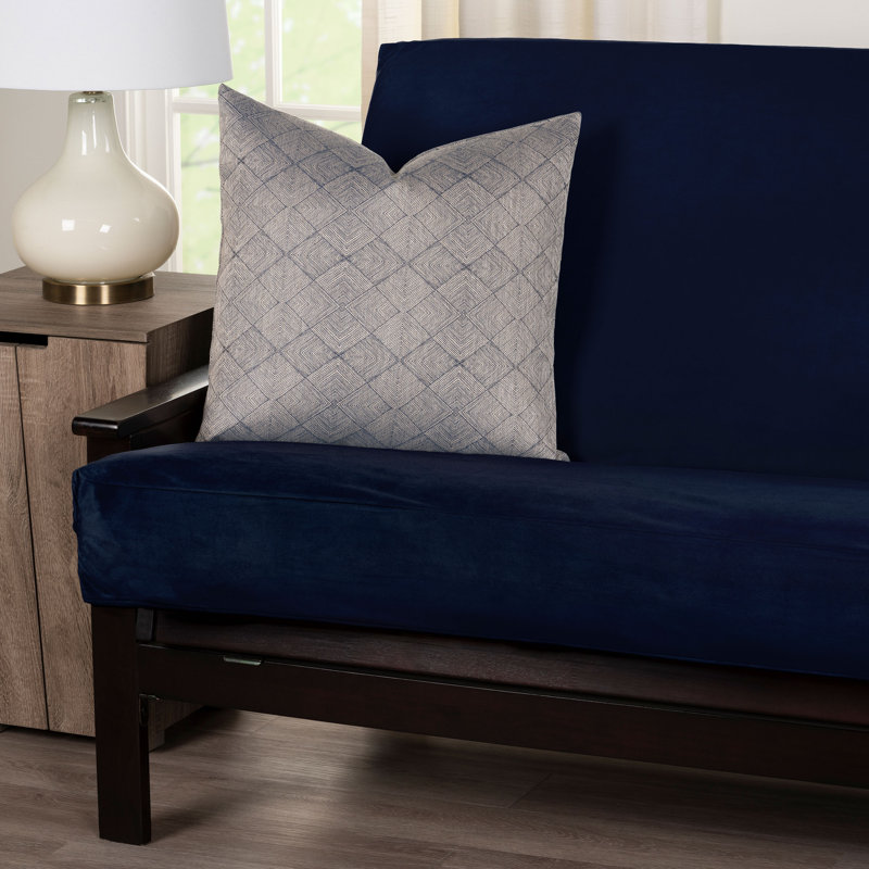 Housse pour futon Velvet-Soft, Polyester bleu marine