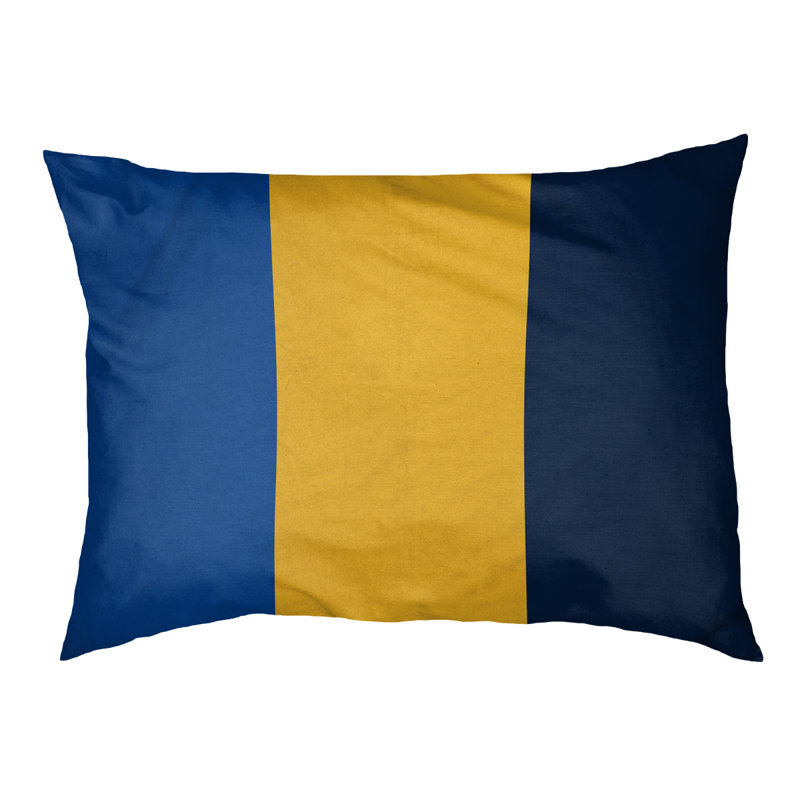 Oreiller rectangulaire New York, Petit (L 18 po x l 28 po), Bleu royal / or / bleu marine