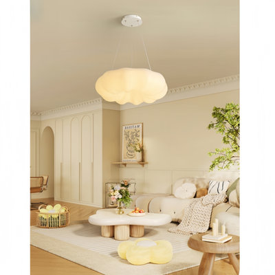 1- Light Pumpkin Cloud LED Pendant Light Dimmable with Remote for Kitchen Island Decor