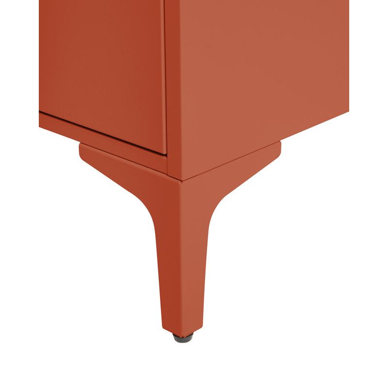 Andreita 45cm W Steel Bedside Table, Brown