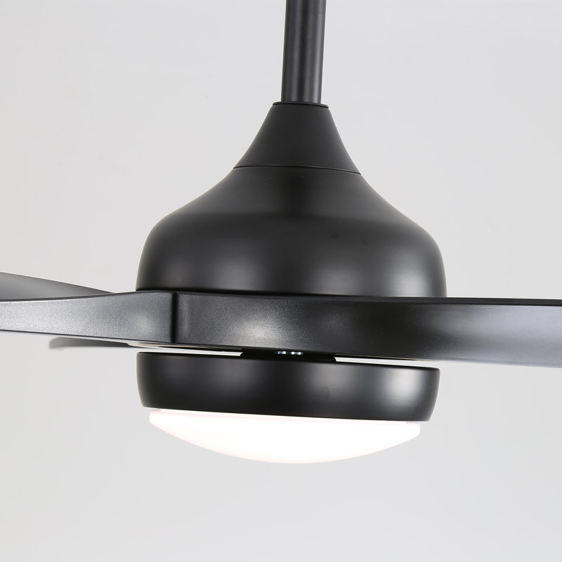 52'' Ceiling Fan With Lights And Remote Control, Matte Black, Matte Black