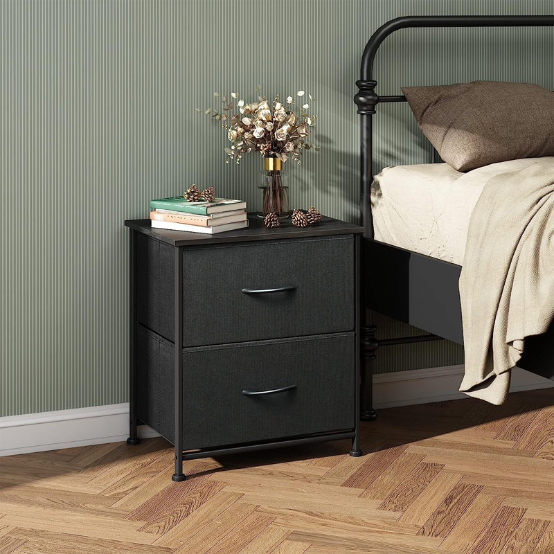 Table de chevet Aimy, Noir anthracite