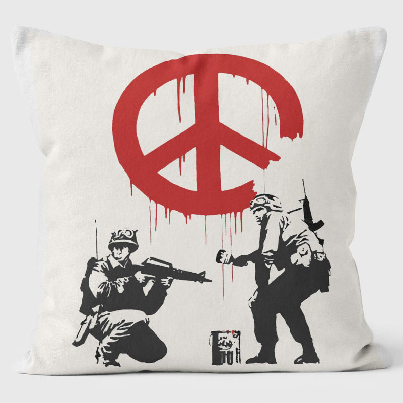 Peace Banksy Inspired - Graffiti Art Cushion