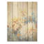 «Simplicity Mums Bloom» en beige et bleu estompé - art sur bois de pin naturel-1162144574