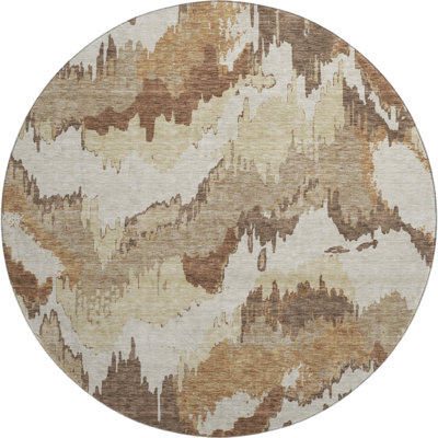 Premium Machine Washable Prisco Chocolate Rug