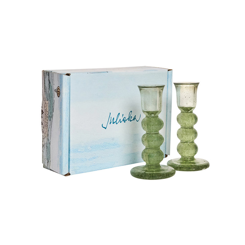 Provence Candlestick Set/2, 5" H x 2.5" W x 2.5" D, Basil
