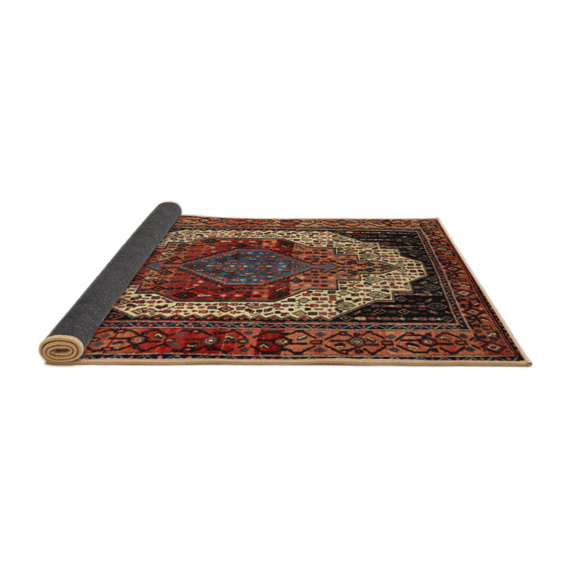 Tapis oriental rouge / crème, Carré 4 pi