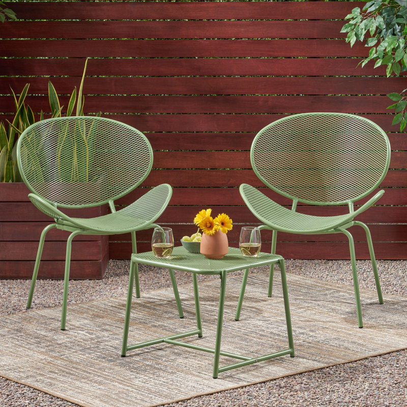  Ensemble de conversation d'extérieur 3 pièces, Vert