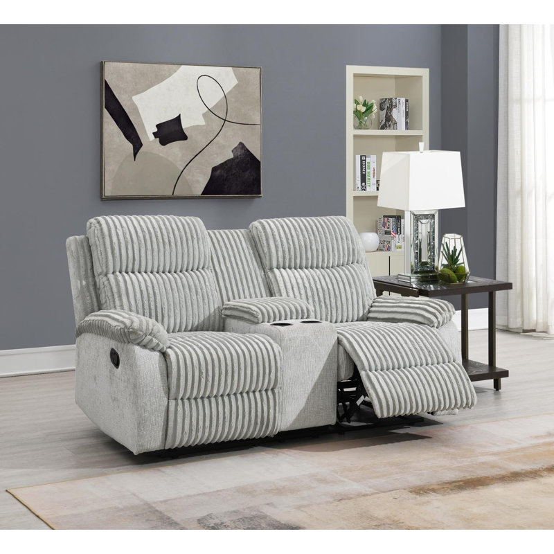 Upholstered Home Theater Seating with Cup Holder