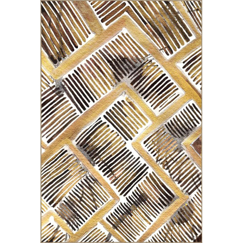 Soft Textured Checkered Woven Base Washable Carpet, Rectangle 2'4" x 4'