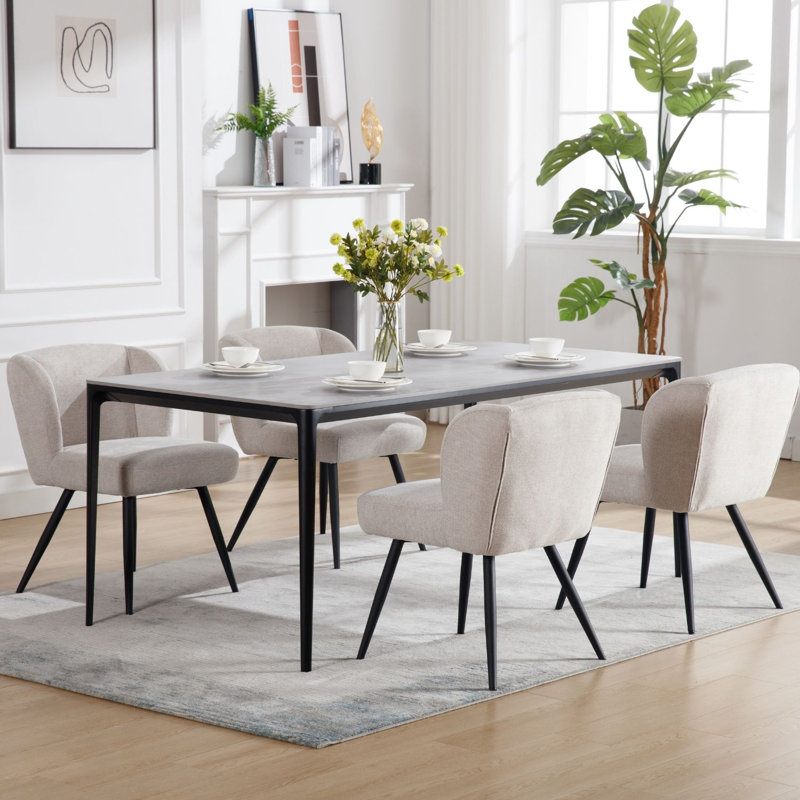 Geertruida 50cm H Linen Upholstered Parsons Chair, Oatmeal