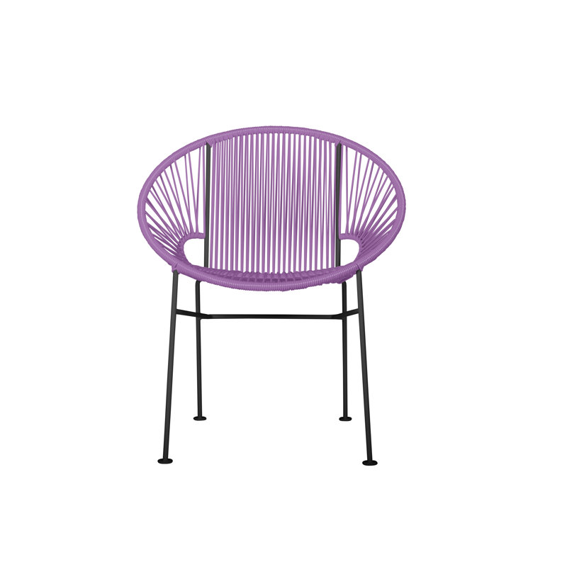 Concha Indoor/Outdoor Handmade Dining Chair, Black, Orchid