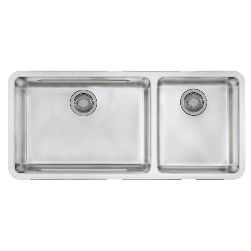 Kubus 39" L x 18" W Double Basin Undermount Kitchen Sink
