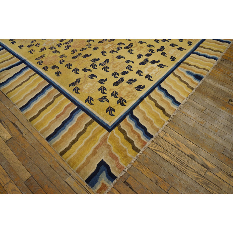Antique Allover Floral Hand Knotted Pile Rug