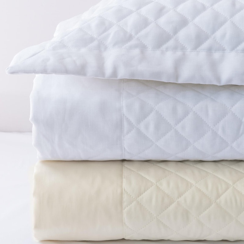 Simply Sateen_Quilted Sham, King, White