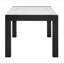 6 pièces ensemble de salle à manger de style contemporain blanc faux marbre table rectangulaire à dossier plein chaises rembourrées gris clair mobilier de salle à manger finition bois noir-1991269619