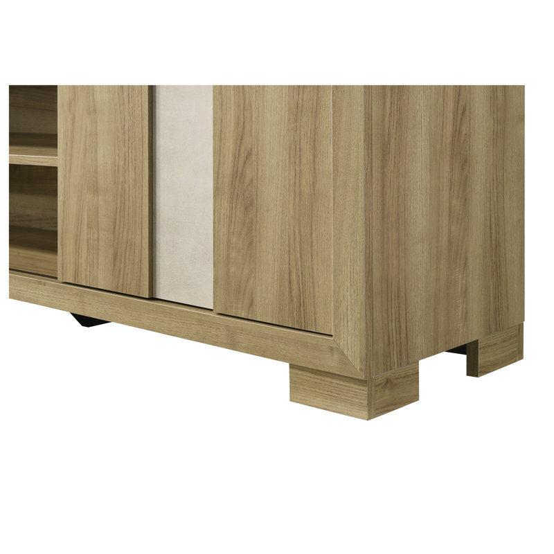 Console de divertissement Rustic Driftwood avec portes coulissantes pour téléviseurs de 60 à 69 pouces