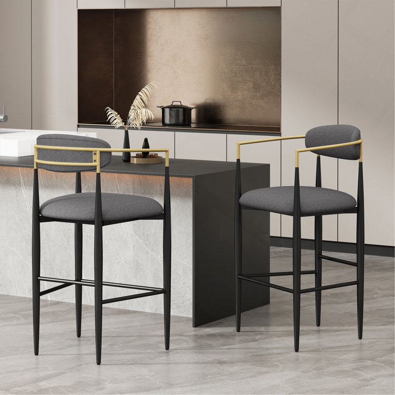 Tabouret de bar (ensemble de 2), Gris anthracite