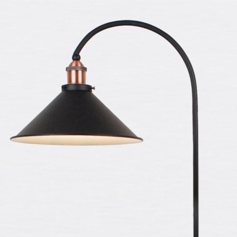 Guillermina Column Floor Lamp, Black, Black