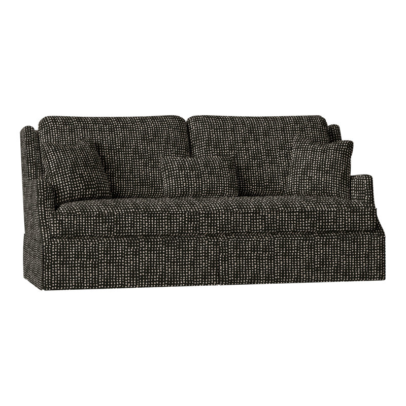 Savannah 87.5" Chenille Round Arm Sofa with Reversible Cushions, Perigold Caper Onyx
