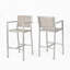 Tabourets 29,50 "avec structure en aluminium antirouille argenté, filet gris, ensemble de 2