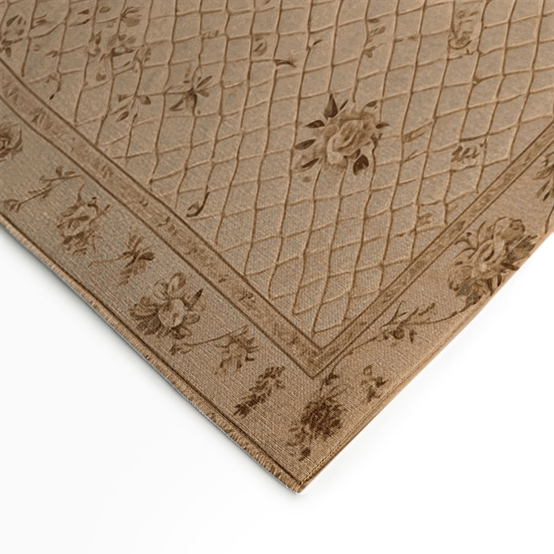 Tapis d'intérieur et d'extérieur brun français, Rectangle 5 pi x 7 pi