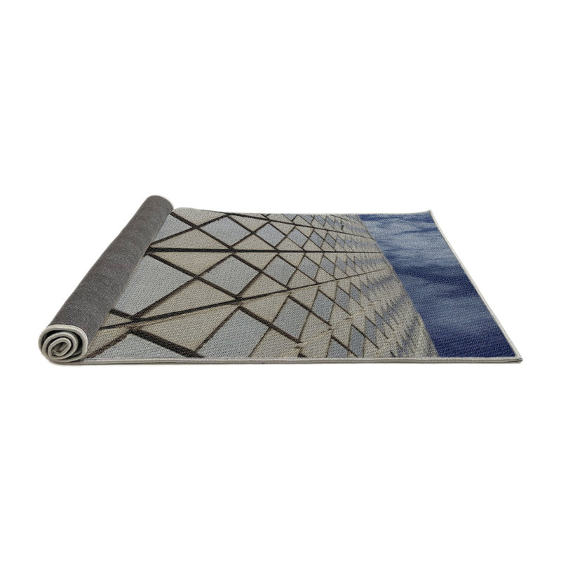 Tapis beige Geometric, Rond 7 pi