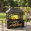 Elneta 32.28" W Steel Outdoor Fireplace with Log Storage