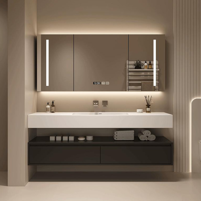 Simple design bathroom cabinet, Black