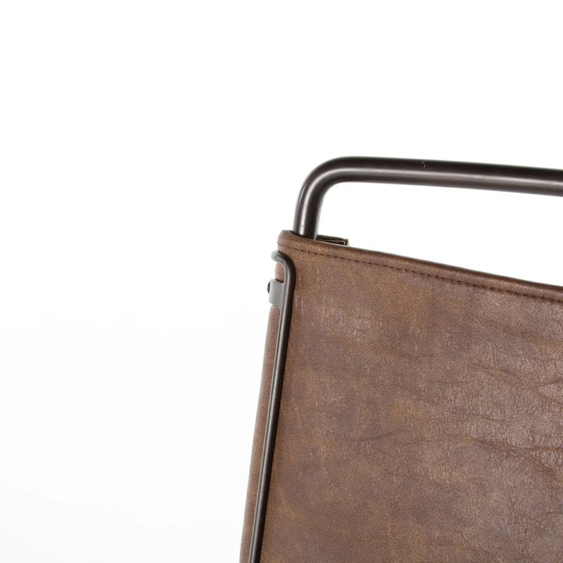 Tabouret de comptoir en cuir Branny