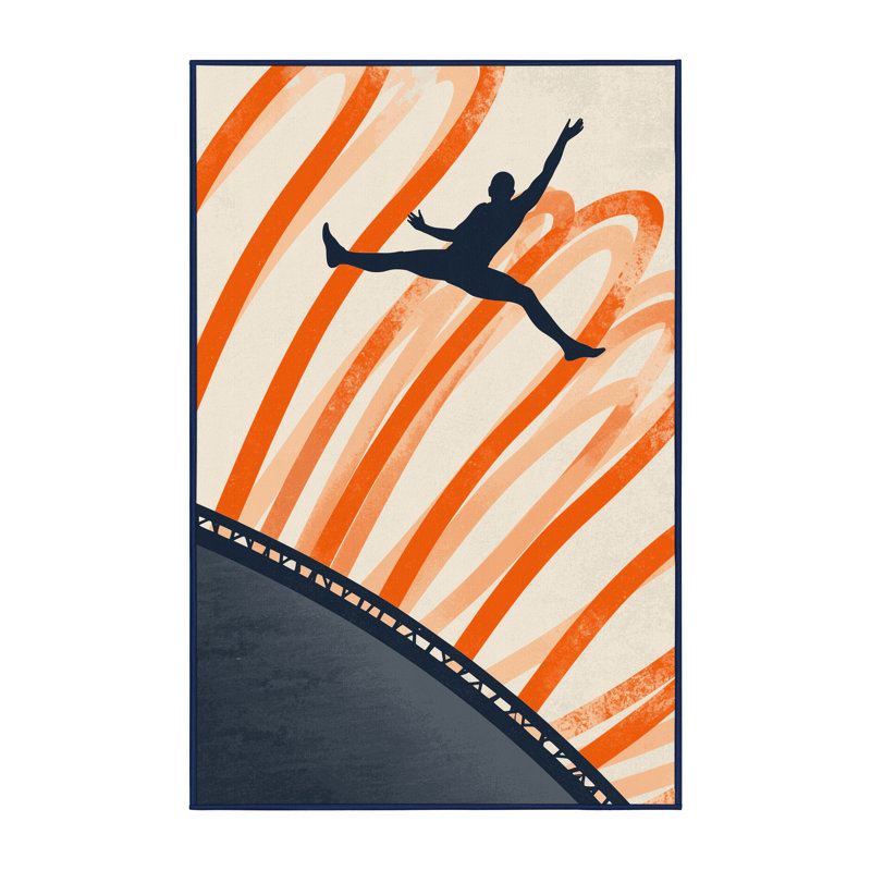 Tapis beige moderne lavable à la machine Sanibel Trampoline Gymnastic, 6 X 9
