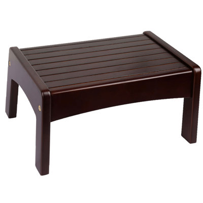 Marchepied à lattes en bois pour adultes et enfants Wildkin - antidérapant, 14 x 9,5 x 7 po, durable pour la salle de bain et la cuisine, peut supporter jusqu'à 150 lb - Espresso