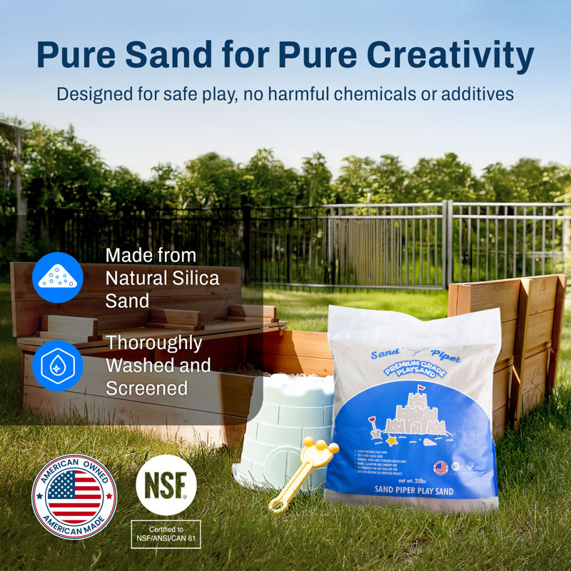 SandPiper 25 Pound Premium Grade Multi-Use Play Sand with Chemical Free Formula, 4.5" H x 17" W x 15" D