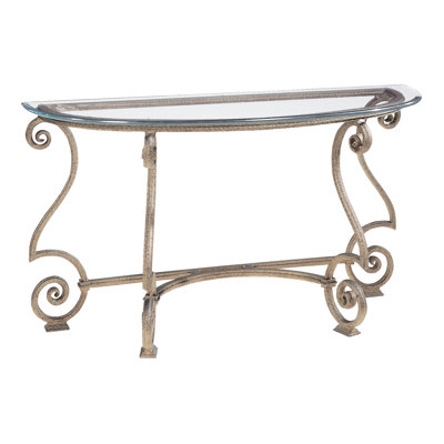 Solano 60.63'' Glass Top Console Table