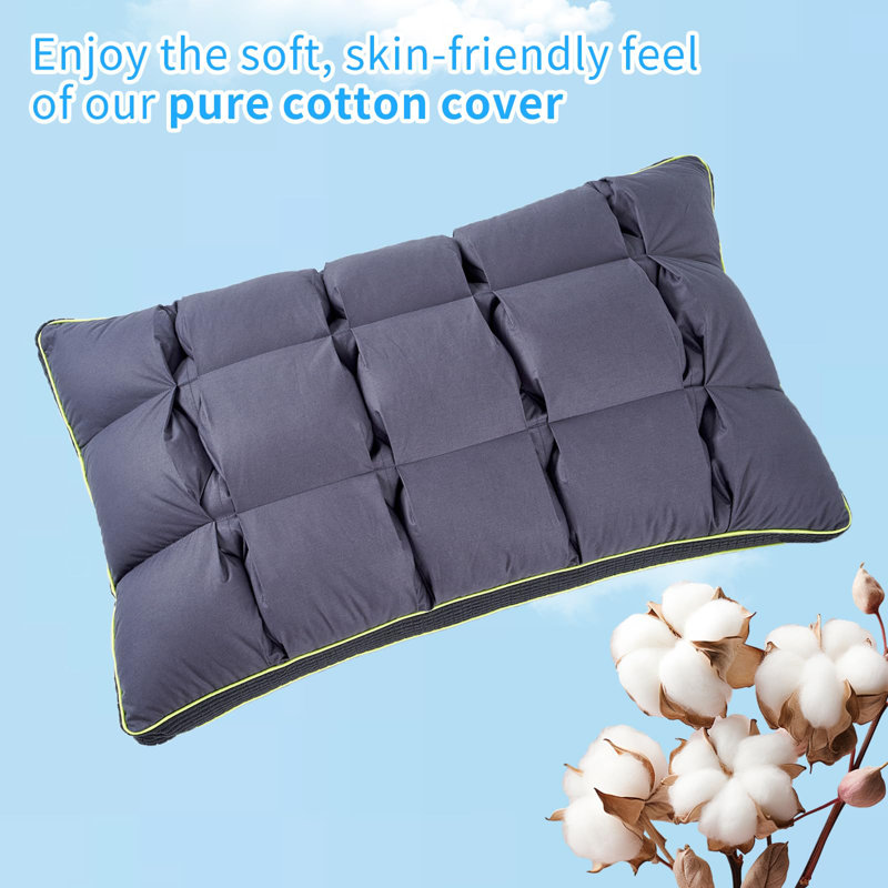 Luxury Comfy Fluffy Bed Pillows(Set of 2) - Standard Size, Gray