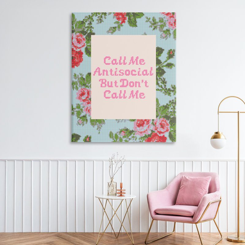 «Don't Call Me Vintage Florals Canvas», conception par Lil 'Rue, 48 x 36
