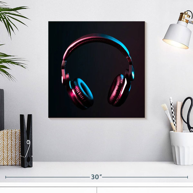 Abarca Neon Highlight Headphones, 16" H x 16" W