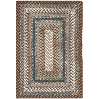 Liptak Geometric Hand-Braided Brown Area Rug