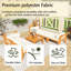 Ensemble de conversation de patio en bois 6 pièces avec coussin beige