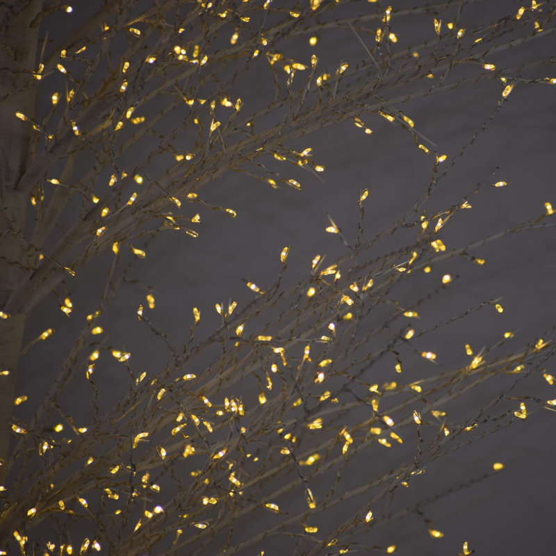 Birch Tree with Warm White LED Lights, 82" H x 19.2" L x 19.2" D, White