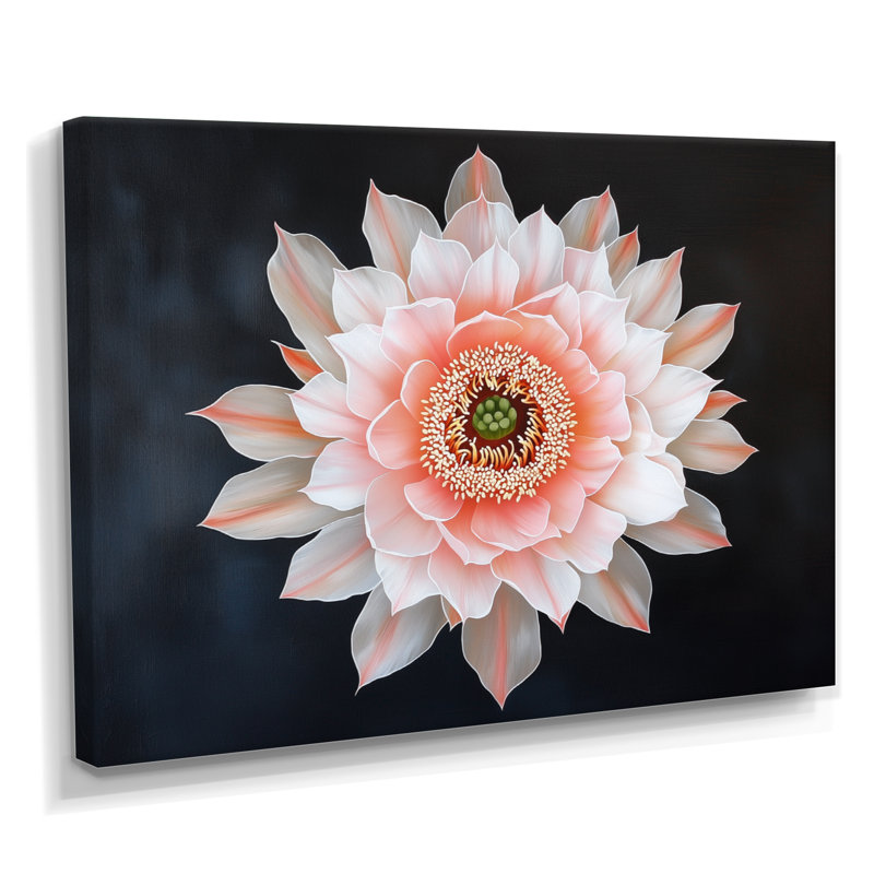 Décoration murale cactus rose I cactus floral I, H 30 po x l 40 po, Toile tendue, Ne s’applique pas