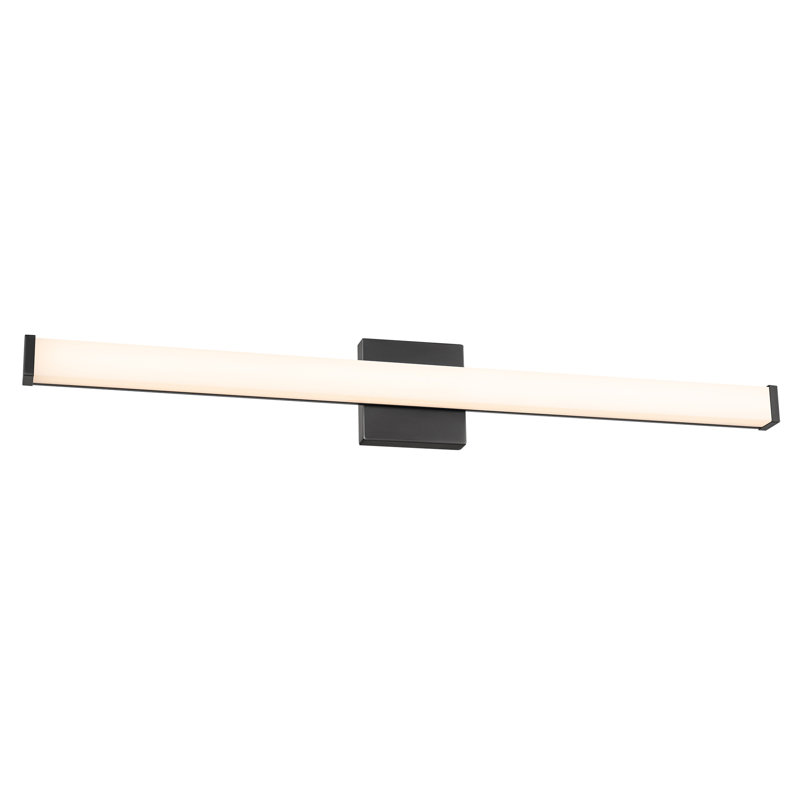Slim Black 36" Dimmable LED Bath Vanity Light with White Acrylic Diffuser