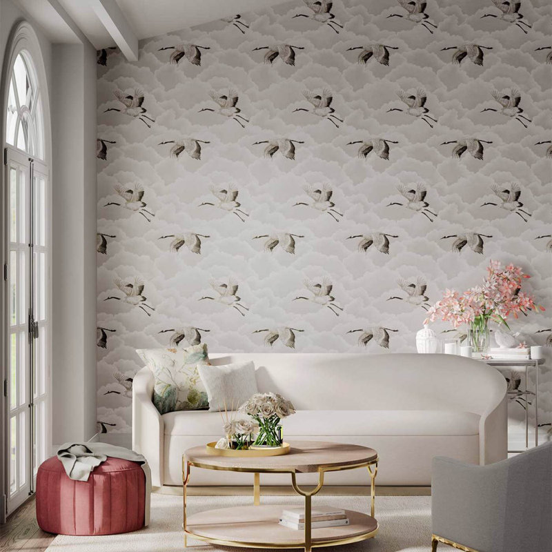 Cranes in Flight Wallpaper, Marine