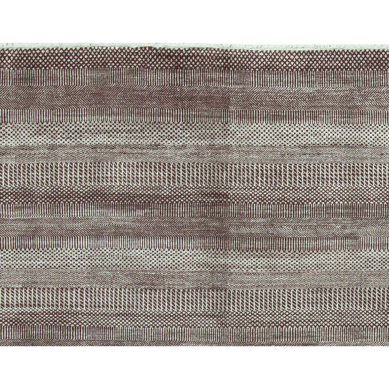 Striped Area Rug in Wine/Silver/Gray