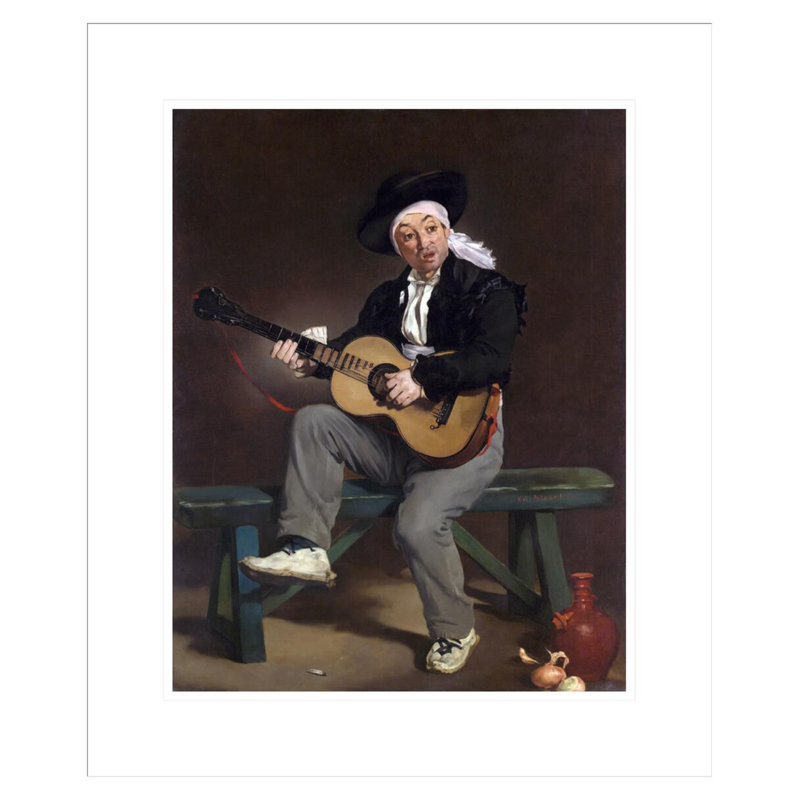 The The Singer espagnol par Edward Manet, impression giclée sur cadre, H 21,17 po x l 17,75 po