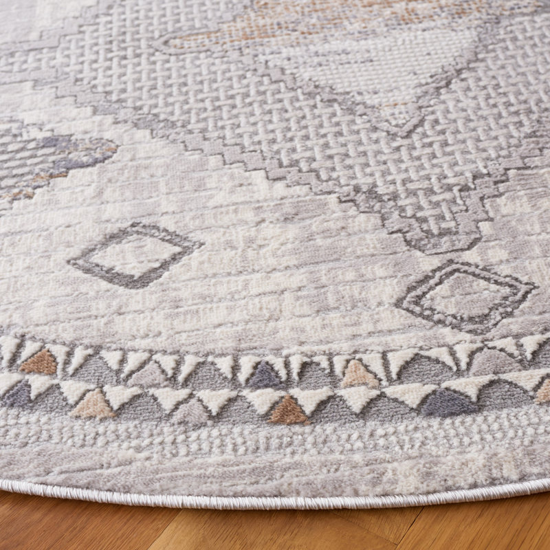 Avrumi Eternal Performance Geometric Rug, Round 6'7"
